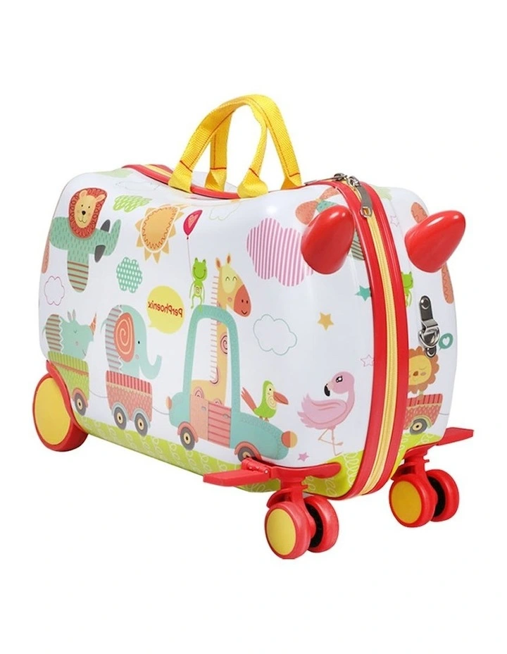 Zoo Ride On Suitcase Trolley in Multi