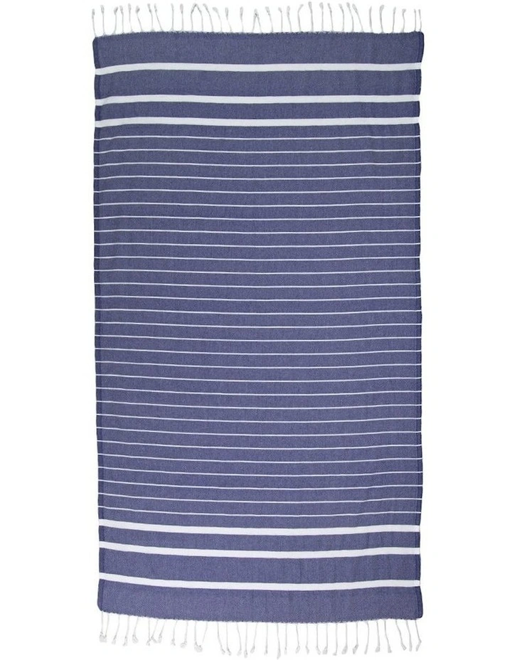 Thin Turkish Stripes Towel in Navy