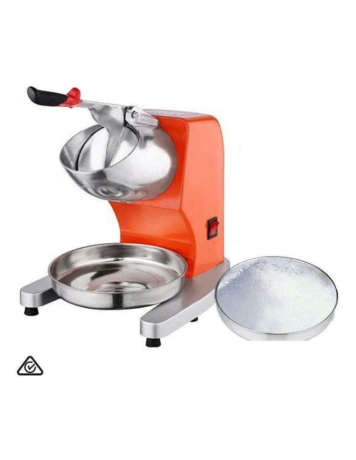 Commercial Ice Shaver Electric Stainless Steel Ice Crusher in Orange