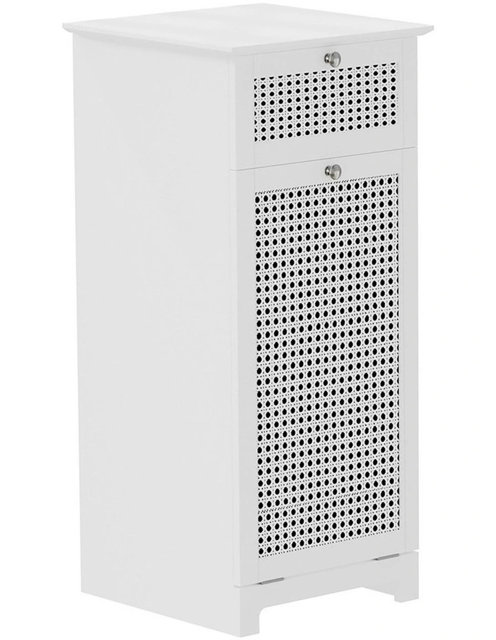Laundry Hamper Cabinet Bathroom Storage in White
