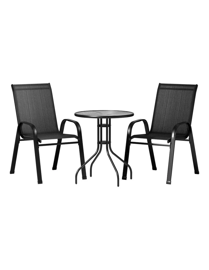 Outdoor Furniture 3 Piece Table and chairs in Black