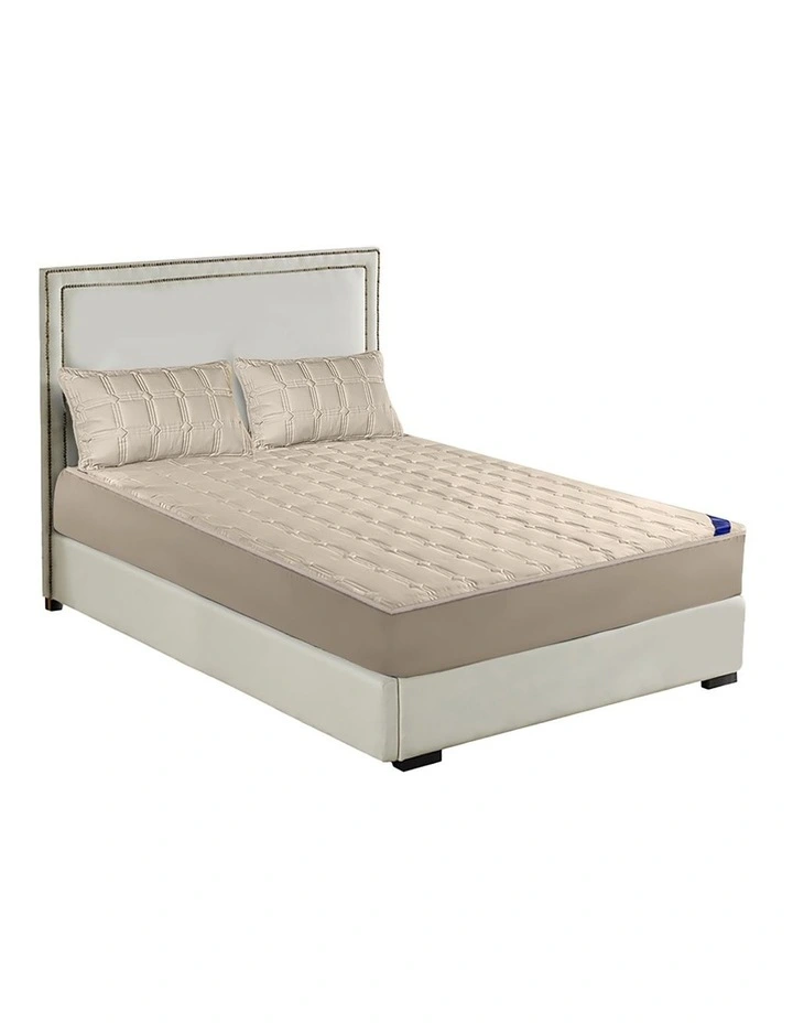 Wide Mattress Cover Bed Spread Sheet Protector with Pillow Covers 183cm in Beige