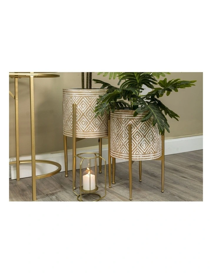 Floating Pillar Candle Holder in Gold
