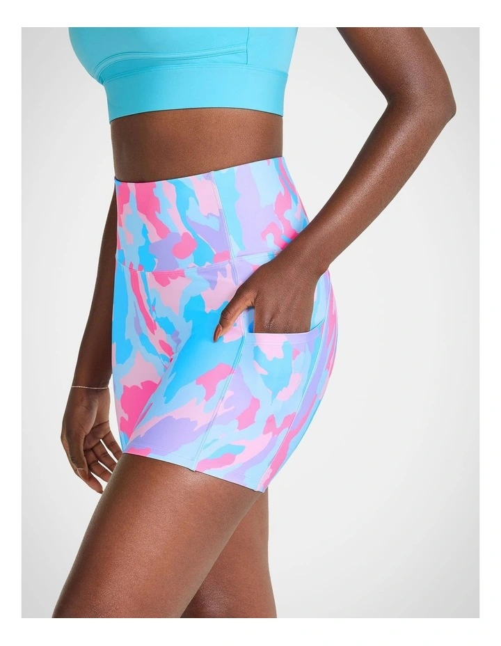 Camo Pocket Mid Thigh Bike Shorts in Multi Camo