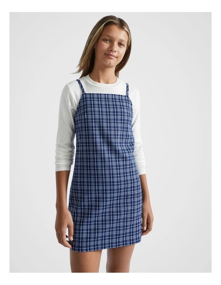 Check Dress in Ink Blue