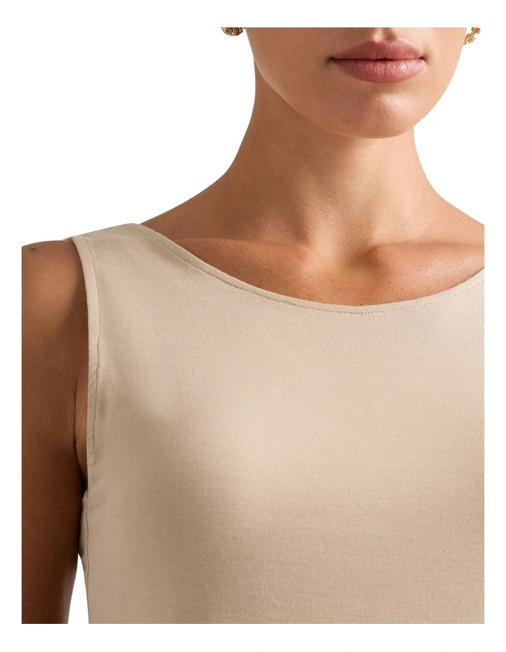 Betsy Two Way Bamboo Tank in Almond