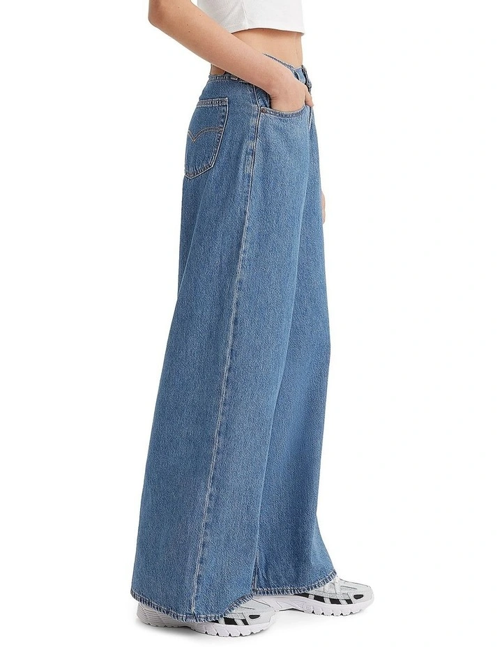 Baggy Dad Wide Leg Jeans in Cause And Effect