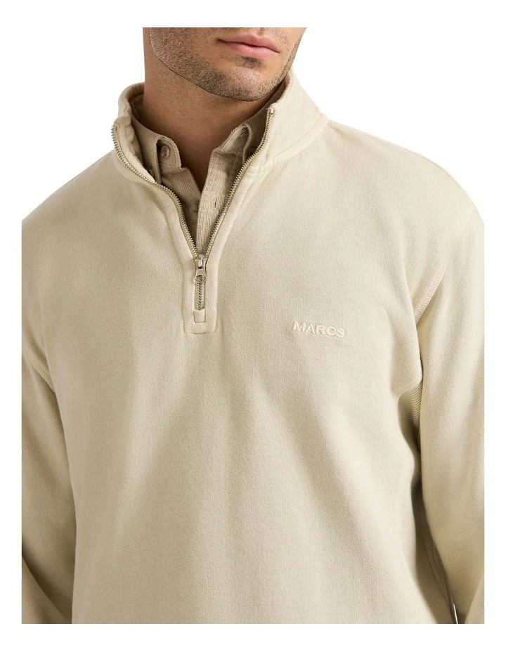Baltimore 1/4 Zip Sweat Top in Bone