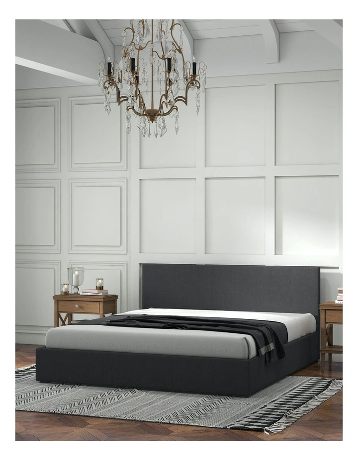 Milano Luxury Gas Lift Bed with Headboard in Grey