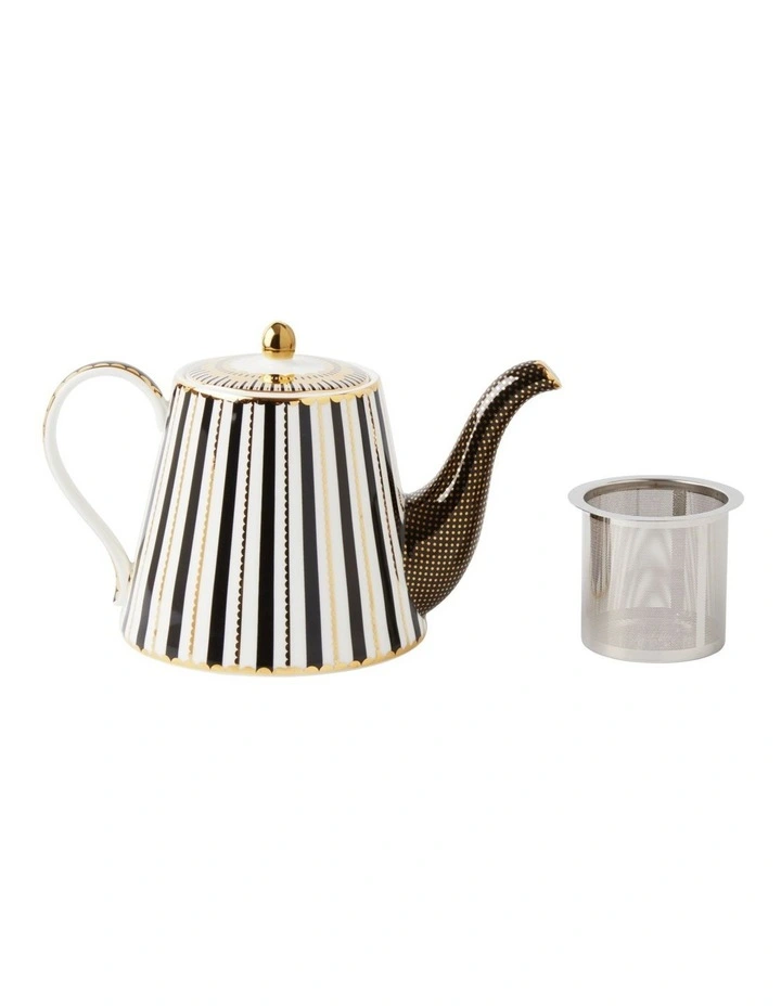 Gift Boxed Teas & C's Regency Teapot With Infuser 1L in Black