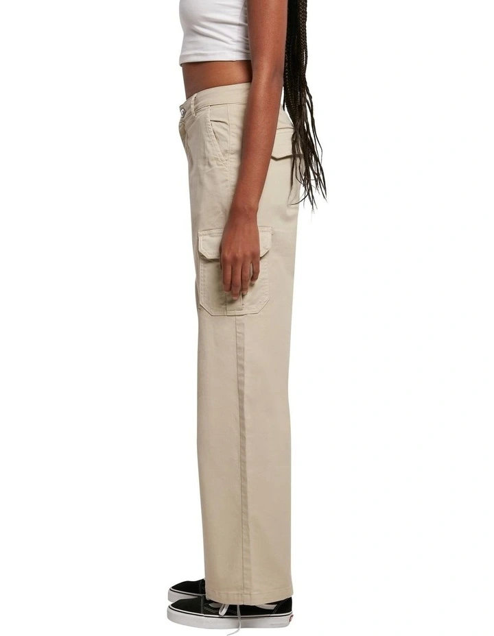 High Waist Straight Cargo Pants in Soft Seagrass