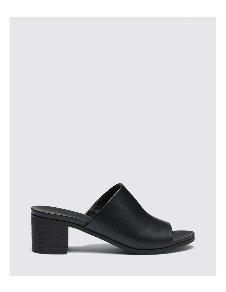 Fussy Heel Mules in Black