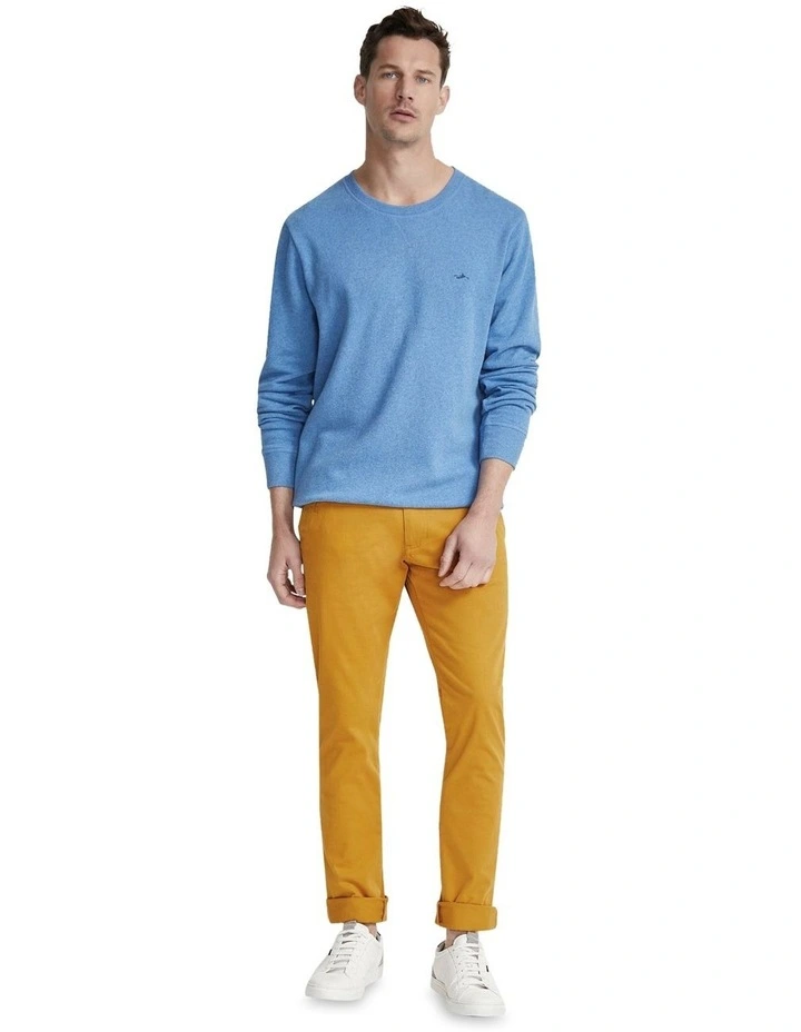 Leo Cotton Fleece Sweatshirt in Blue