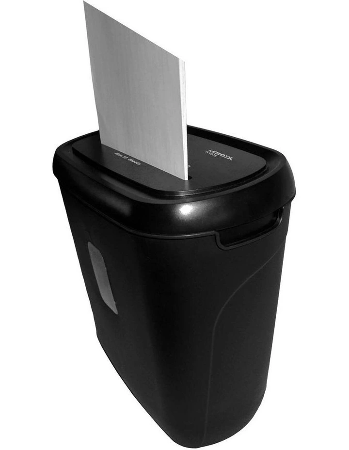 10 Sheet Cross Cut Paper Shredder Machine 21L Capacity in Black
