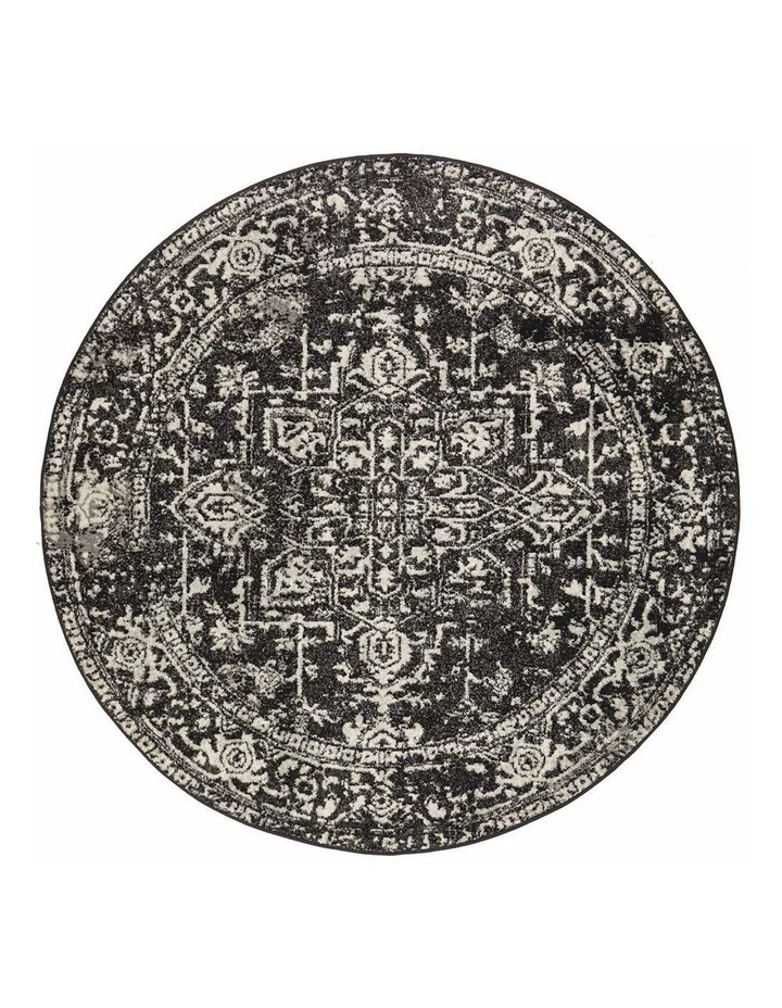 Evoke Scape Transitional Round Rug in Charcoal