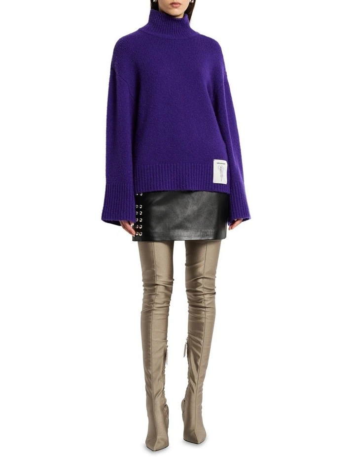 Estilo Cashmere Blend Polo Jumper in Viola Purple