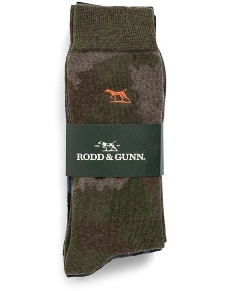 Duntroon Camouflage Three Pack Socks in Assorted