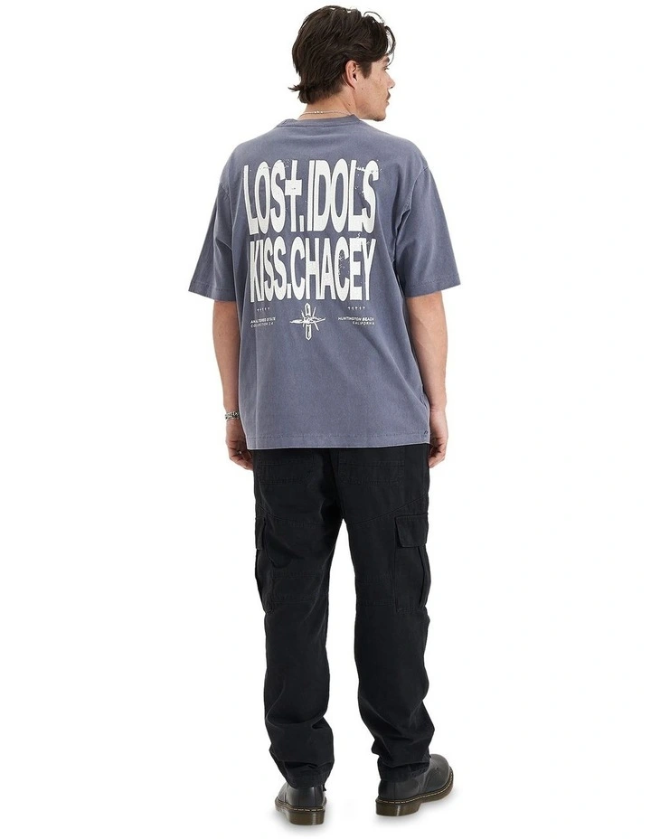 Fizzle Heavy Oversized Tee in Blue