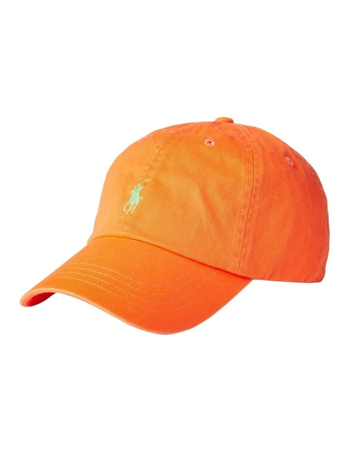 Cotton Chino Ball Cap in Orange