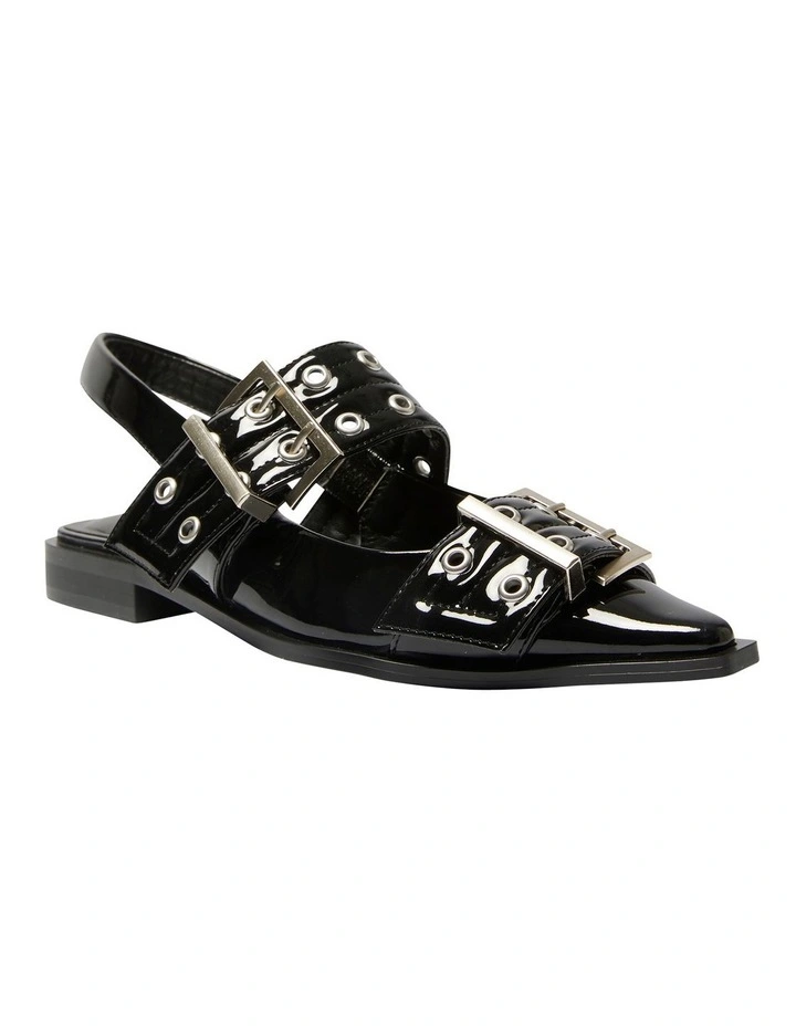 Suzie Flat Shoes in Black Patent