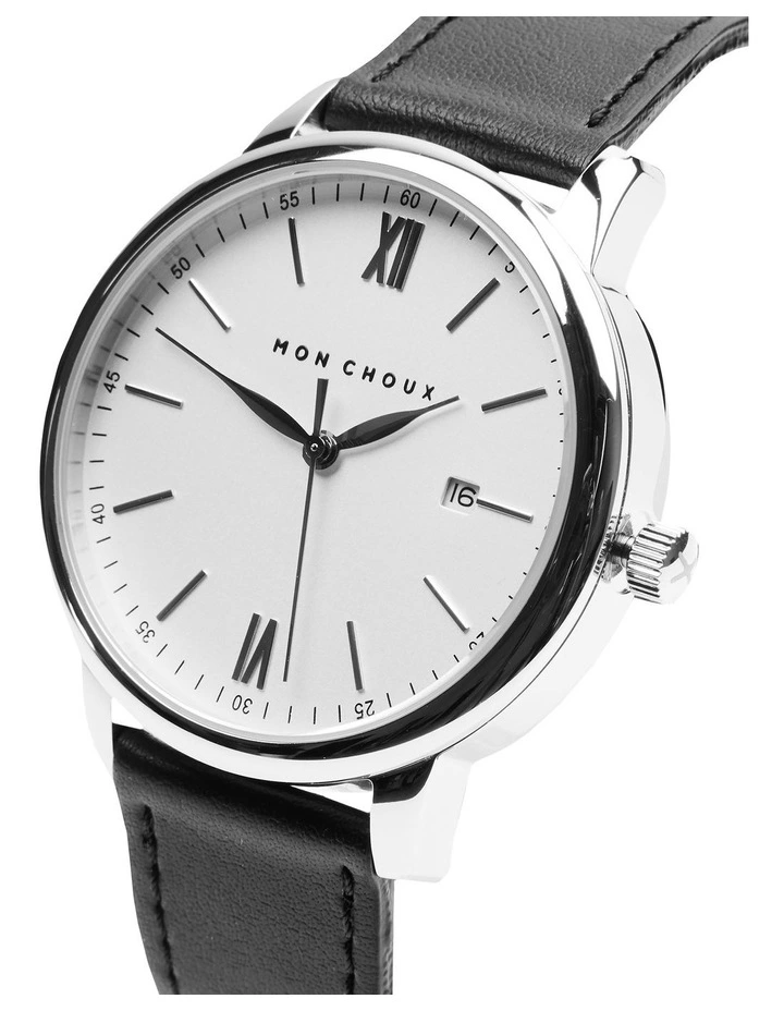 Homme Automatic Vegan Watch 42mm in White/Silver
