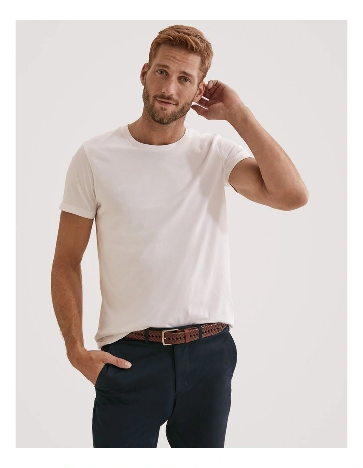 Pima Cotton Crew T-shirt in White