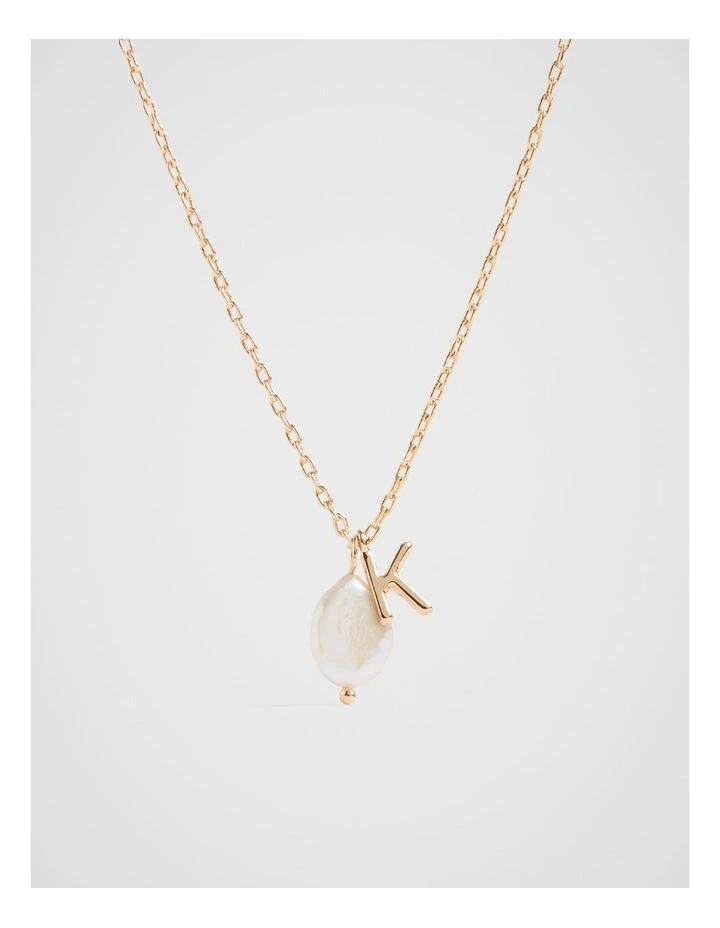 Pearl Alphabet Necklace K in Gold
