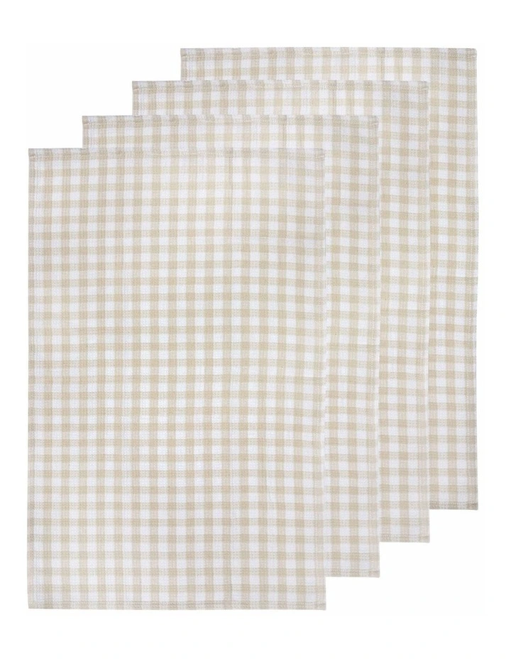 Waffle Kitchen Towel 4 Pack in Sand