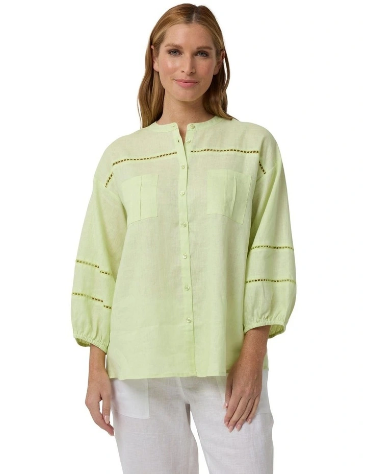 Ladder Lace Shirt in Rye Grass