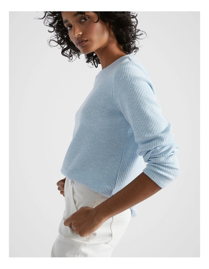 Twist Rib Long Sleeve Top in Capri Twist