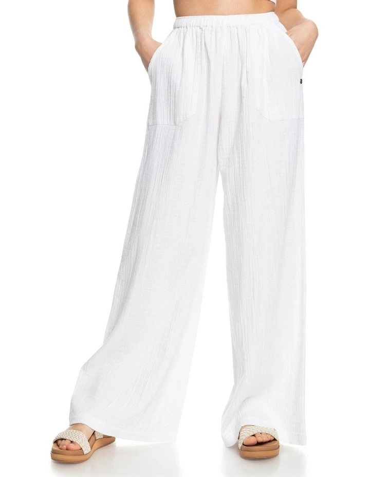 What A Vibe Elasticated Waist Trousers in Snow White