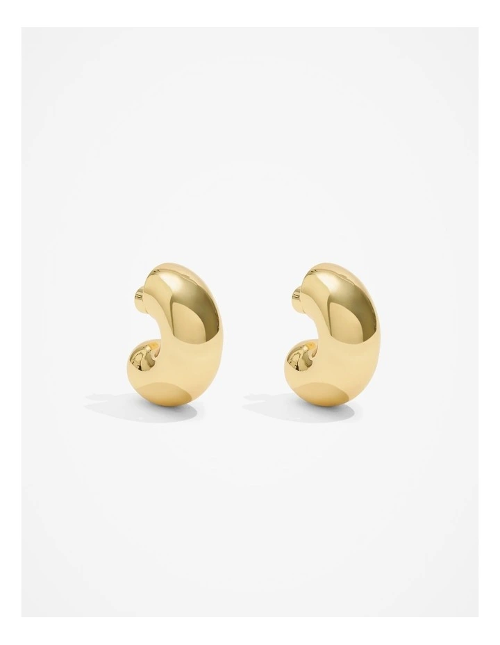 Statement Round Hoop Earring in Gold
