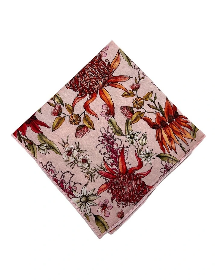 Botanical Pocket Square in Pink Multi