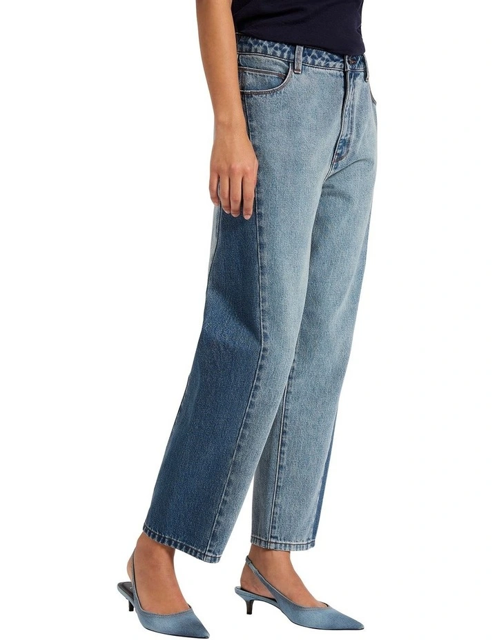 Sammy Mum Jeans in Indigo/Pale Wash