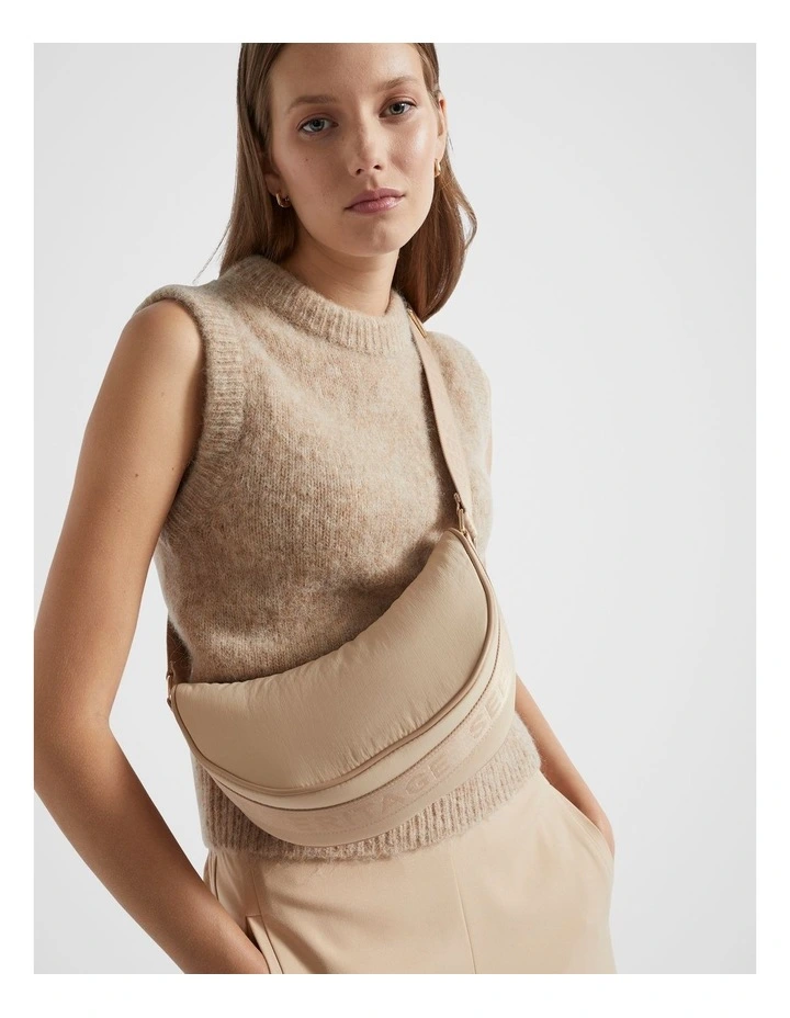 Monochrome Saddle Bag in Champagne Beige
