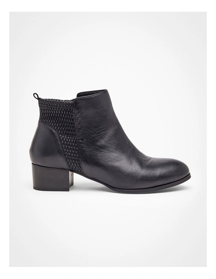 Leather Ankle Boot in Black