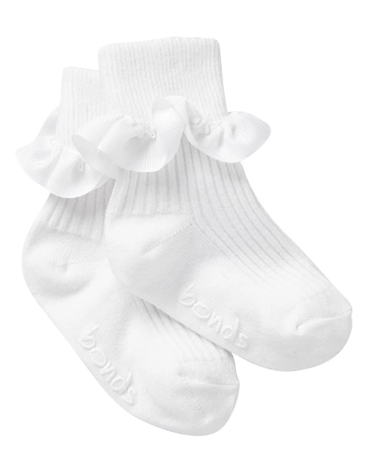 Plain Party Cuff Socks in White