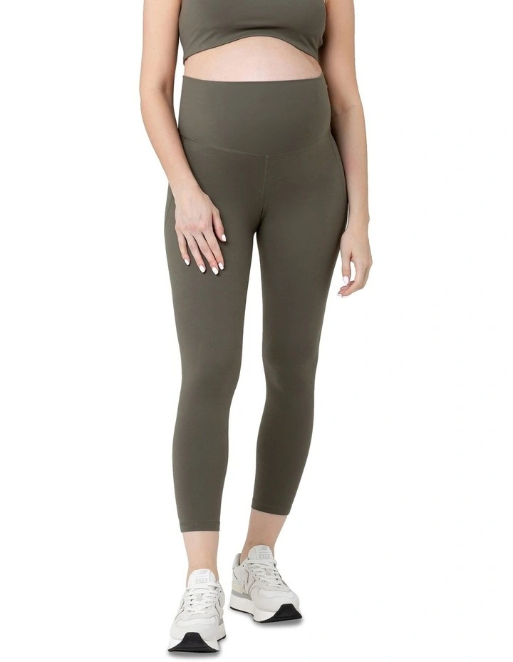 Tempo Crop Legging in Khaki