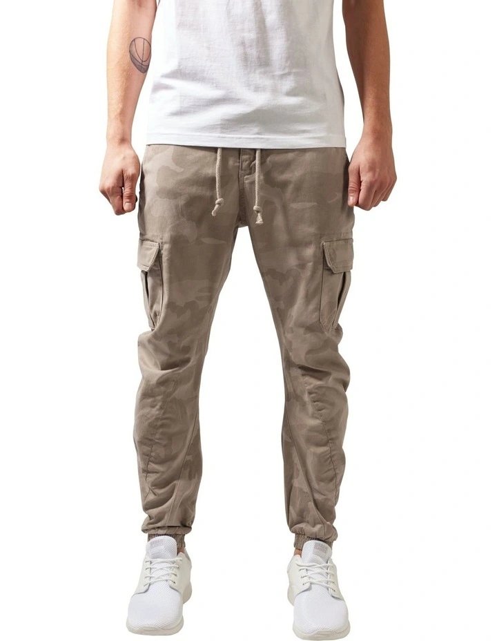 Camo Cargo Jogging Pants in Sand