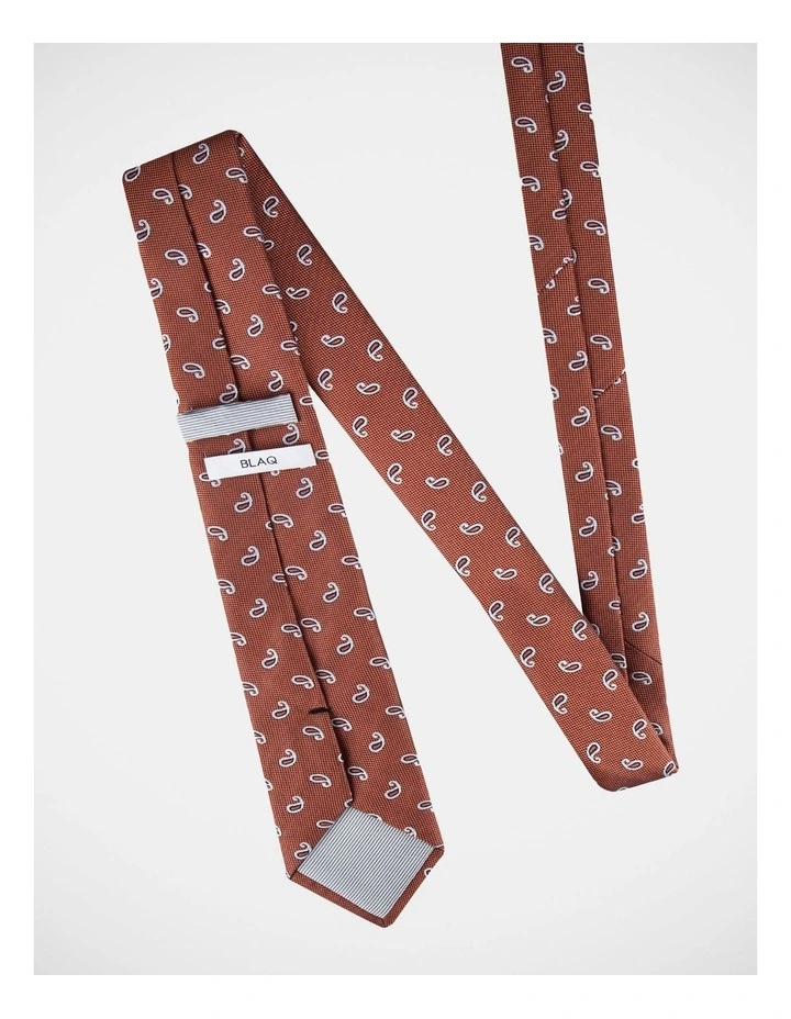 Paisley Poly Tie Orange