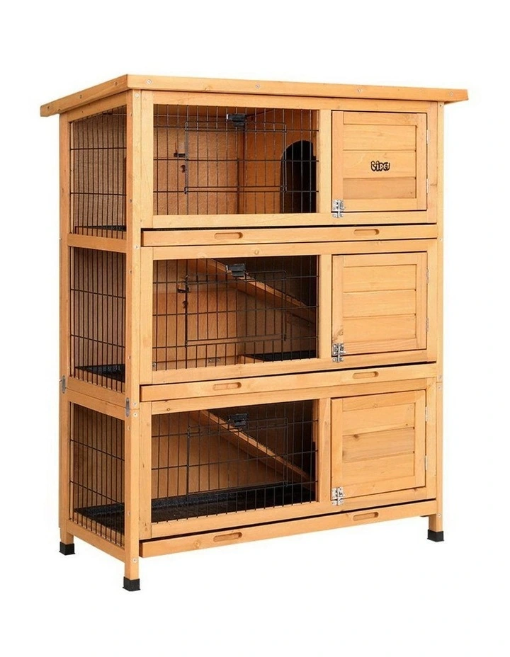 i.Pet Rabbit Hutch Hutches Large Metal Run Wooden Cage