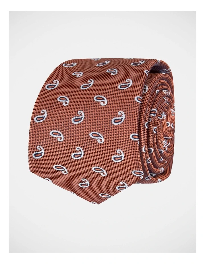 Paisley Poly Tie Orange