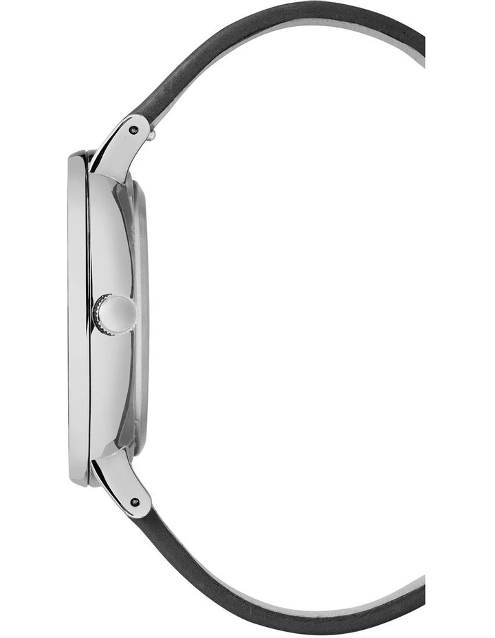 Fairfield Silver Chrome Leather Watch