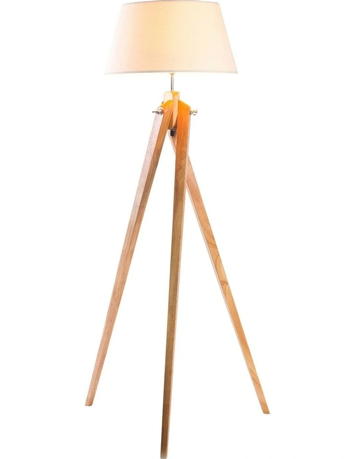 Linen Shade Tripod Floor Lamp in Natural