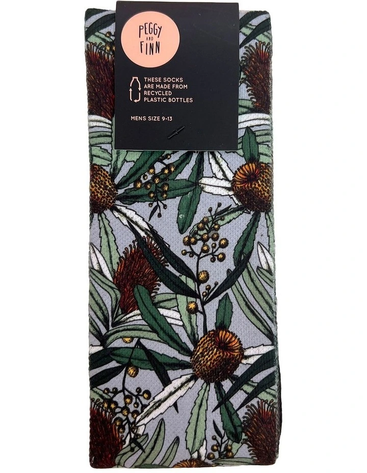 Recycled Polyester Banksia Socks in Grey