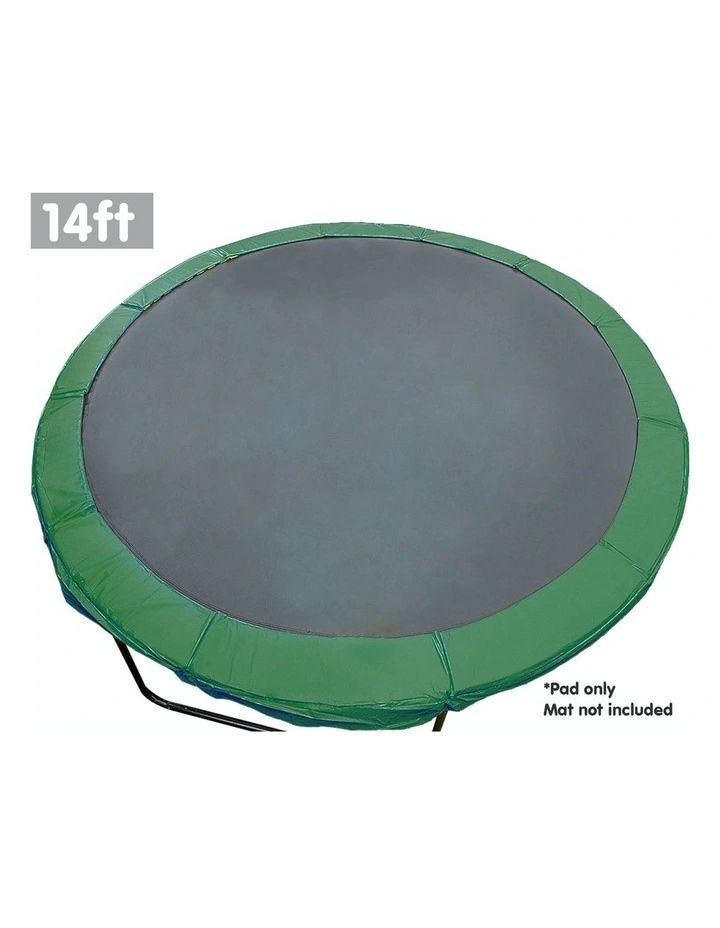 Green 14ft Replacement Reinforced Outdoor Round Trampoline Spring Pad Cover