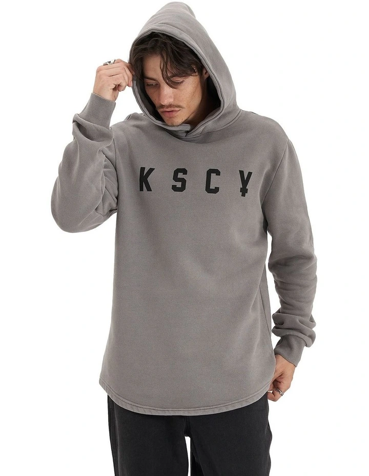 Nexus Heavy Hooded Dual Curved Sweater in Grey