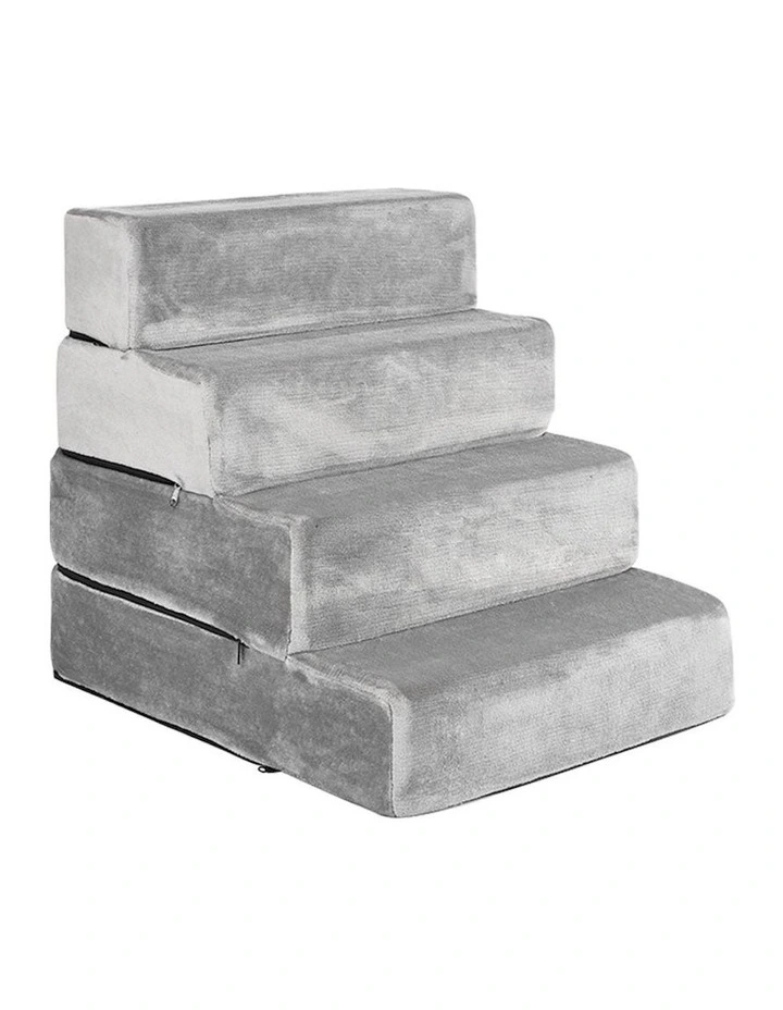 XL Portable Pet Stairs 4 Step Ramp in Grey