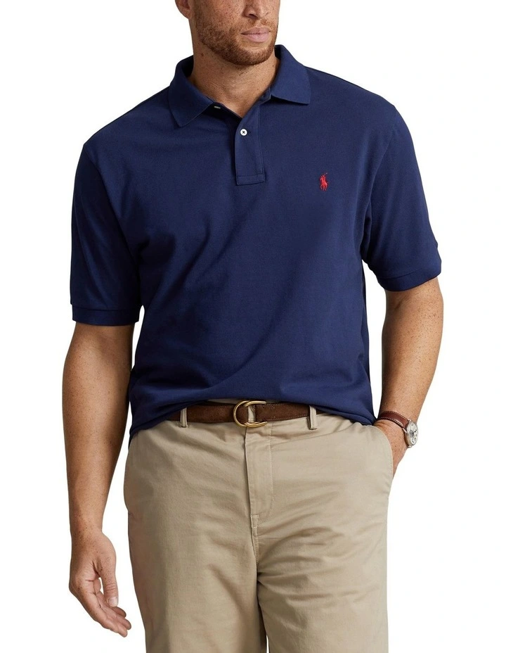 Big & Tall The Iconic Mesh Polo Shirt in Blue