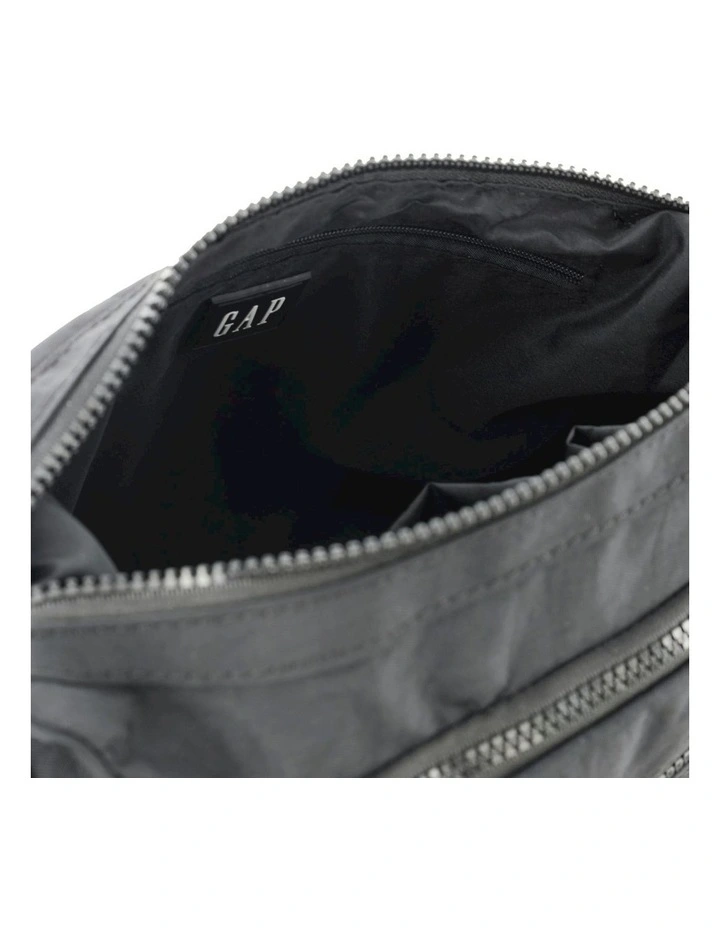 Nylon Multi Cross-Body Bag in Black